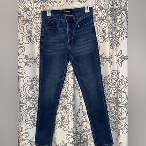 Express High Rise Ankle legging jeans with button detail